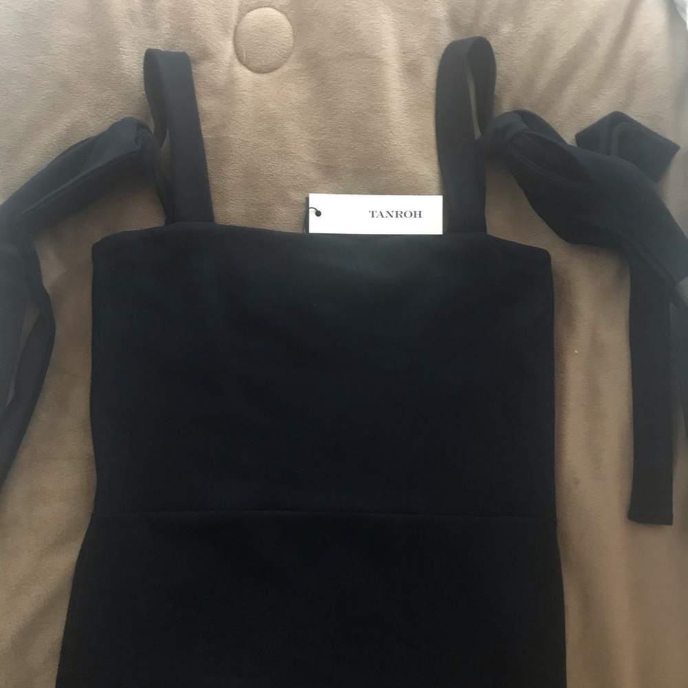 NWT Chic Navy Blue Tie Shoulder Sheath Dress - Picture 6 of 8